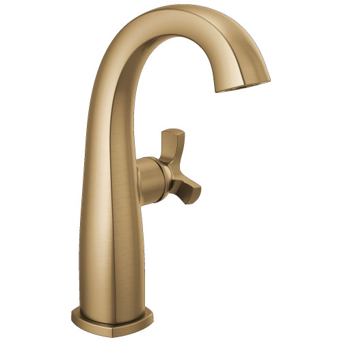 6776-CZ-PR-DST Stryke 6.63-in x 4.31-in x 9.50-in Single Handle Mid-Height Bathroom Faucet, Lumicoat Champagne Bronze