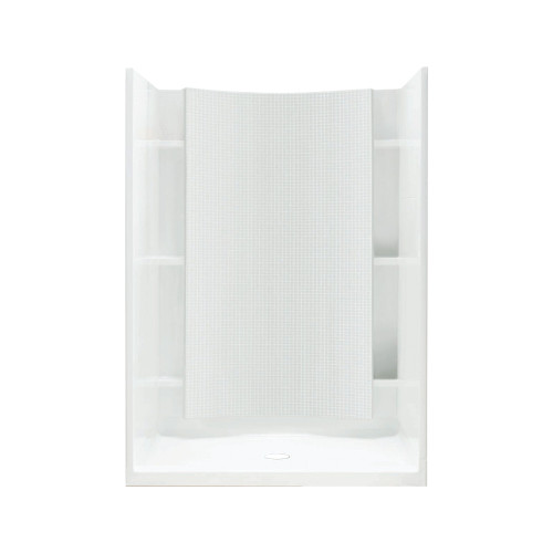 Sterling 72250100-0 77-in x 42-in x 36-in Vikrell Wall and Floor 4-Piece Alcove Shower Kit in White