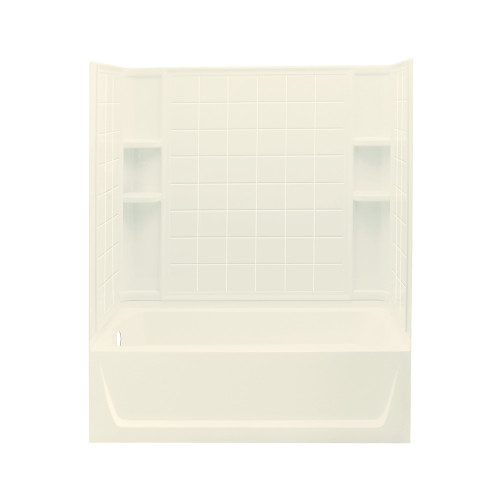 74-in x 32-in x 60-in Vikrell Wall and Floor 4-Piece Alcove Shower Kit with Bathtub in Biscuit 74-in x 32-in x 60-in Vikrell Wall and Floor 4-Piece Alcove Shower Kit with Bathtub in Biscuit