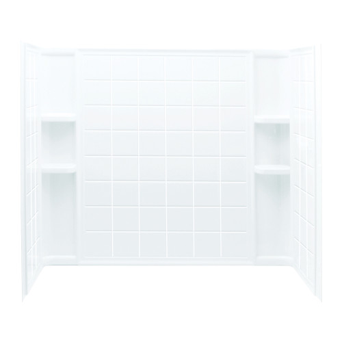 54-in x 33.25-in x 60-in Vikrell Bathtub Wall Surround in White