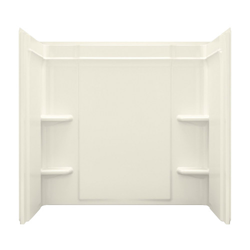 55-in x 60-in x 31.25-in Vikrell Bathtub Wall Surround in Biscuit