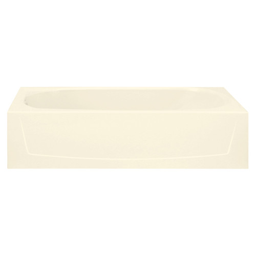 15-in x 29-in x 60.25-in Vikrell Oval in Rectangle Skirted Bathtub with Left-Hand Drain in Biscuit