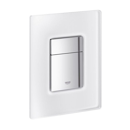 Grohe 38845MF0 Skate Cosmopolitan Glass DaVinci Satin Skate Wall Plate with Glass Surface in DaVinci Satin White Grohe 38845MF0 Skate Cosmopolitan Glass DaVinci Satin Skate Wall Plate with Glass Surface in DaVinci Satin White