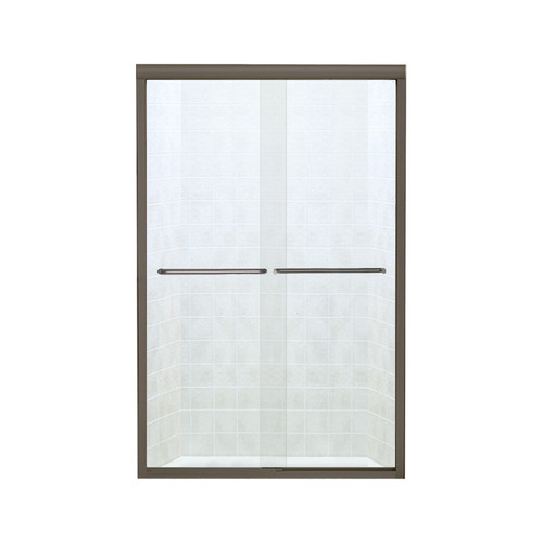 42.62-in to 47.62-in W x 70.06-in H Sliding Shower Door in Deep Bronze with Clear Glass