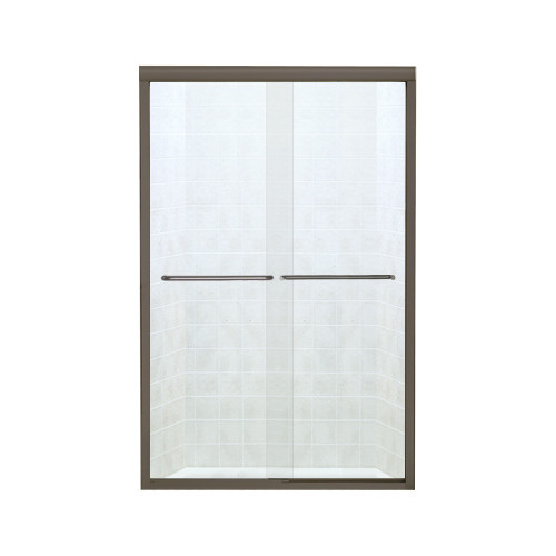 40.375-in to 45.375-in W x 65.25-in H Sliding Shower Door in Deep Bronze with Clear Glass