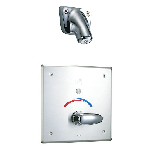 Commercial 860T: Electronic Shower Trim with Push Button Activator- Hardwire