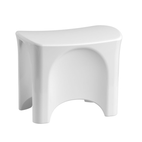 Composite Freestanding Shower Seat in White