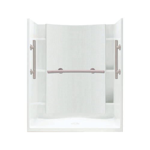 Alcove Shower Kit 36-in L x 48-in W x 75.75-in H in White