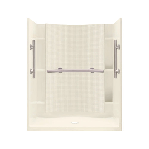 Alcove Shower Kit 36-in L x 48-in W x 75.75-in H in Biscuit