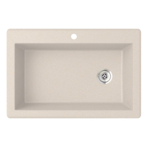 25-in D x 22-in W x 9.5-in H Granite Dual Mount Single Bowl Kitchen Sink with 1-Hole in Granito