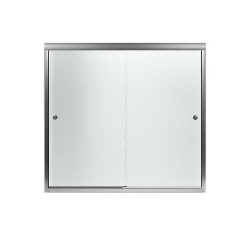 Frameless Bathtub Door 55.5-in H x 54.625-59.625-in W with Frosted Glass in Silver Frameless Bathtub Door 55.5-in H x 54.625-59.625-in W with Frosted Glass in Silver