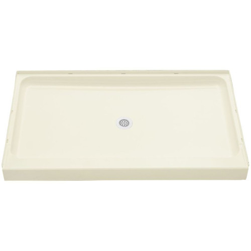 Shower Base 34-in L x 60-in W with Center Drain in Biscuit