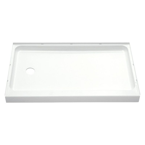 Shower Base 30-in L x 60-in W with Left-Hand Drain in White
