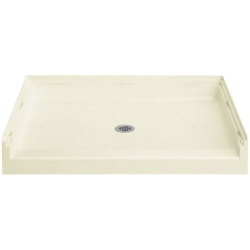 Shower Base 36-in L x 48-in W with Center Drain in Biscuit
