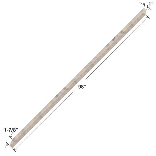 EM981-49 Saramar 1-in x 1.87-in x 98-in Transition Edge Molding, Sand Creme