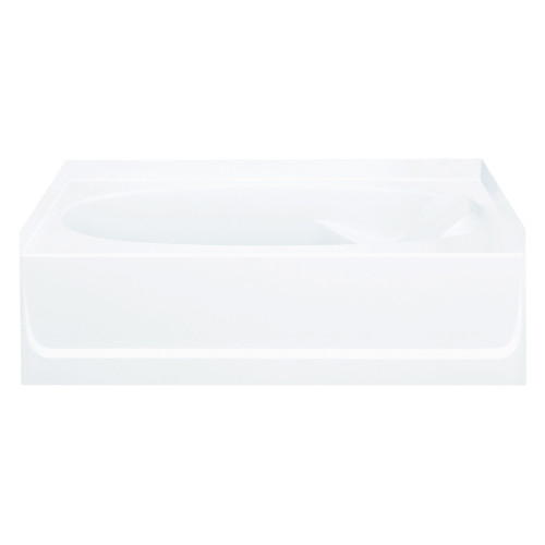 7111L-5405NC-D-0 60-in x 42-in Bathtub, Walls and Door Kit, in White/Nickel with Clear Glass