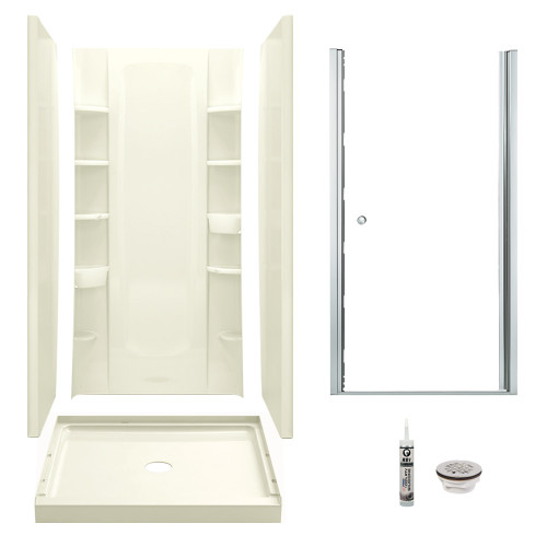 Sterling 7230-6305SC-96 Store+ 36-in x 34-in Vikrell 5-Piece Shower Kit with Clear Door