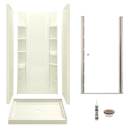 Sterling 7230-6305NC-96 Store+ 36-in x 34-in Vikrell 5-Piece Shower Kit with Clear Door