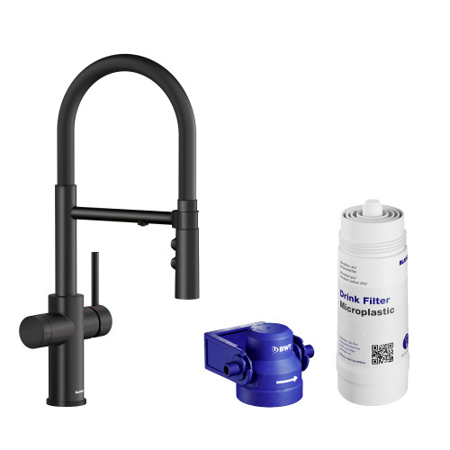 Catris 442992-443275 19.12-in H Pull Down Sprayer Kitchen Faucet with 360 Degree Spout Swivel and Filter in Matte Black Catris 442992-443275 19.12-in H Pull Down Sprayer Kitchen Faucet with 360 Degree Spout Swivel and Filter in Matte Black