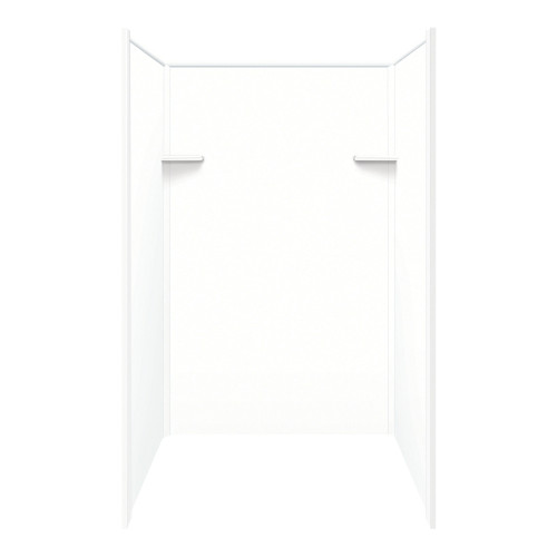 48-in x 36-in x 72-in Solid Surface Shower Wall Surround in White
