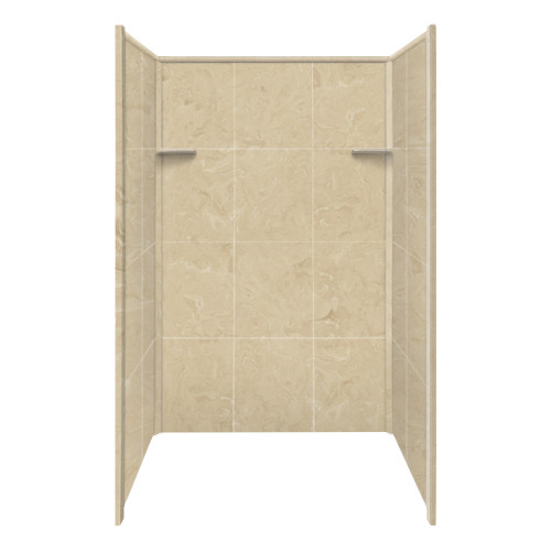 48-in x 36-in x 72-in Solid Surface Shower Wall Surround in Almond Sky