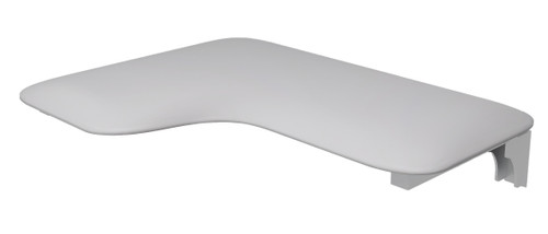 26 in. x 22.5 in. Right Hand L-Shaped Transfer Style Shower Seat with Naugahyde White Cushion, White, LTSSS3223R-NW