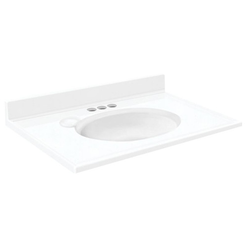 Samson 31-in x 19-in Cultured Marble Single Bowl Vanity Top, White (3-Pack)