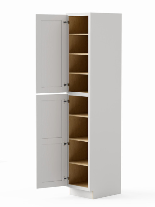 18-in x 24-in x 96-in Ready To Assemble Shaker Two Door Tall Utility Cabinet, White