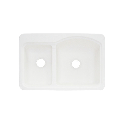 Transolid KDT33228-01 Cambridge 33in x 22in Solid Surface Drop-in Double Bowl Kitchen Sink, in White Transolid KDT33228-01 Cambridge 33in x 22in Solid Surface Drop-in Double Bowl Kitchen Sink, in White