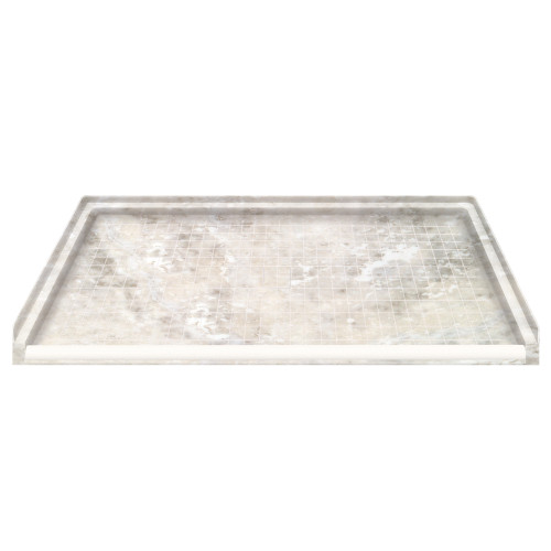 63.5-in x 37.75-in Solid Surface Barrier-Free Shower Base in Silver Mocha