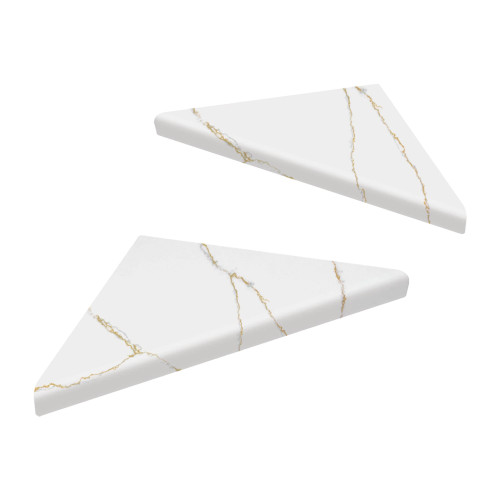 9-in x 9-in x 1-in Solid Surface Corner Shelf With Brackets (Set of 2), Gilded Stream