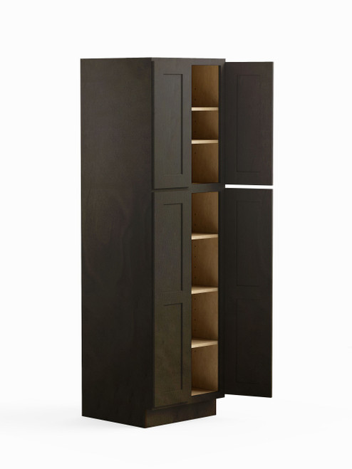 24-in x 24-in x 90-in Ready To Assemble Shaker Four Door Tall Utility Cabinet, Smokey Grey