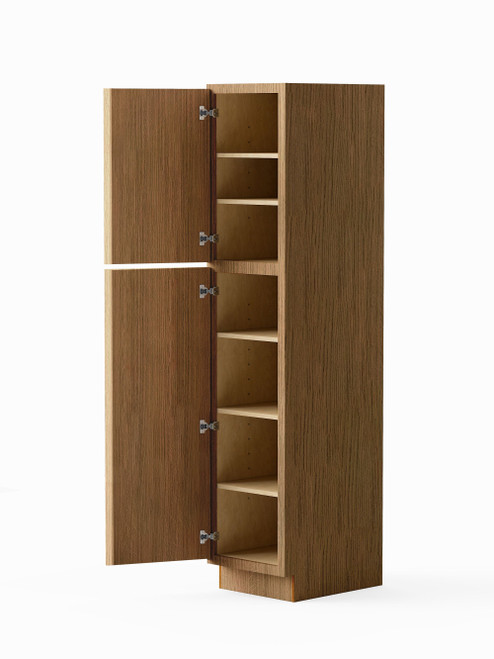 18-in x 24-in x 90-in Ready To Assemble Slim Shaker Two Door Tall Utility Cabinet, Tan Wood