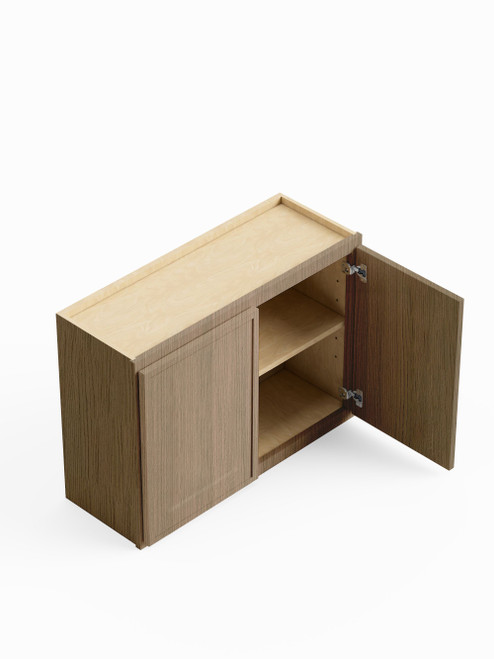 24-in x 12-in x 24-in Ready To Assemble Slim Shaker Wall Cabinet, Tan Wood