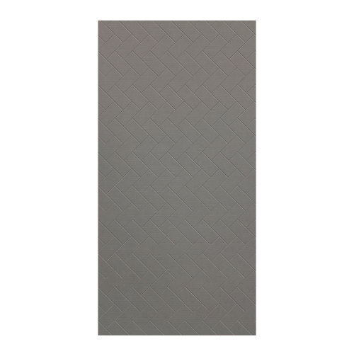 Prodigy 48-in x 96-in Glue to Wall Wall Panel, Dark Grey (Textured Herringbone Pattern)