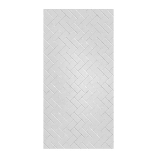 Prodigy 48-in x 96-in Glue to Wall Wall Panel, White (Textured Herringbone Pattern)