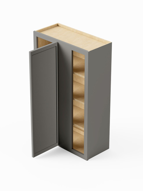 27-in x 12-in x 42-in Ready To Assemble Slim Shaker Blind Wall Cabinet, Light Grey