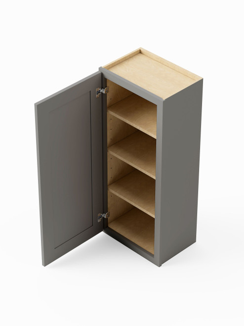 9-in x 12-in x 42-in Ready To Assemble Shaker Single Door Wall Cabinet, Light Grey