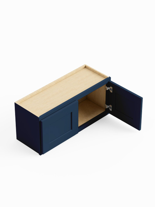 33-in x 12-in x 18-in Ready To Assemble Shaker Wall Cabinet, Navy Blue