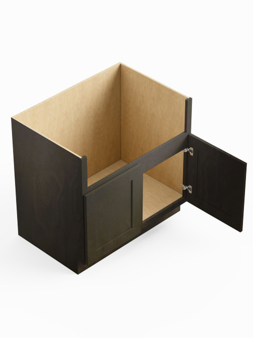 36-in x 24-in x 35-in Ready To Assemble Shaker Farm Sink Base Cabinet, Smokey Grey