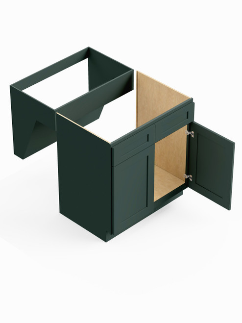 30-in x 24-in x 33-in Ready To Assemble Shaker ADA Sink Base Cabinet, Green