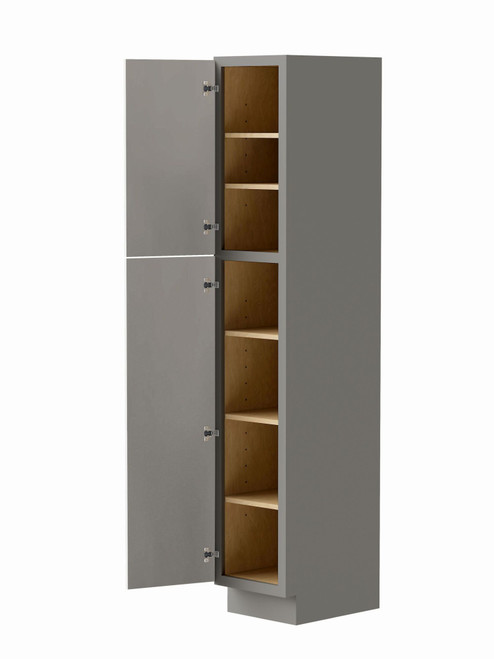 18-in x 21-in x 84-in Ready to Assemble Slim Shaker Vanity Linen Cabinet, Light Grey, L188421-RTA-FR02-LG