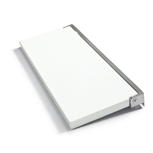 Preston flip-up fold-down ADA compliant padded shower seat in white and polished chrome, 34 in. W x 15 in. D, by Transolid, PPS1534UP-01PC
