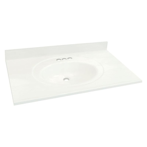 Samson 49-in x 22-in Cultured Marble Single Bowl Vanity Top, White (3-Pack)