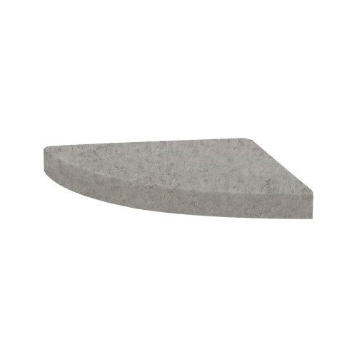 15-in x 15-in x 3-in Solid Surface Curved Corner Shower Seat, Smoked Mist