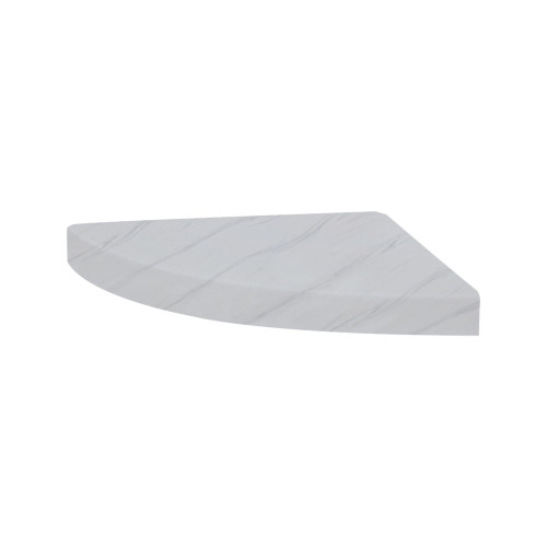 15-in x 15-in x 3-in Solid Surface Curved Corner Shower Seat, Arctic Etch