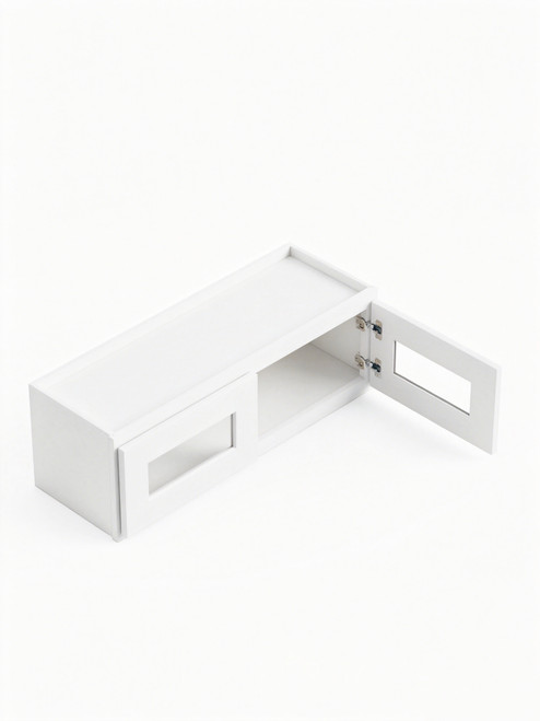 36 in. x 15 in. Ready to Assemble Wall Cabinet with Remington Frame Clear Glass Door, White