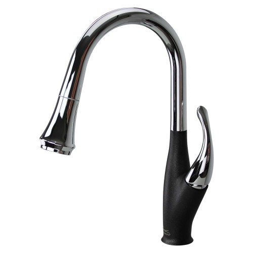 Pull Out Kitchen Faucet with Single Handle, Polished Chrome/Black