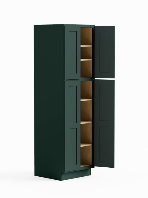 24-in x 24-in x 90-in Ready To Assemble Shaker Four Door Tall Utility Cabinet, Green