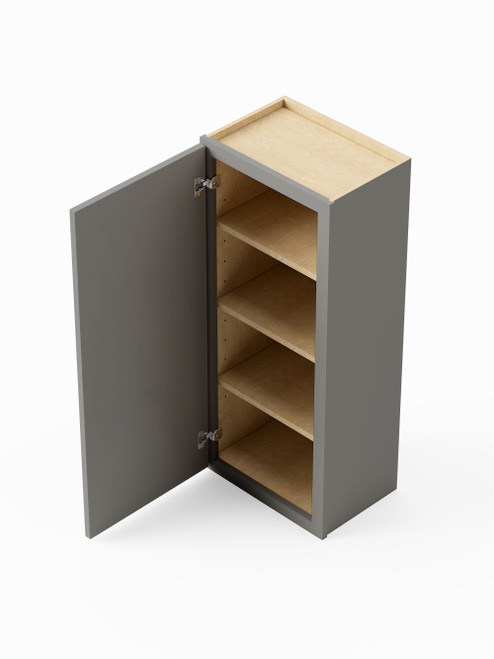 12-in x 12-in x 42-in Ready To Assemble Slim Shaker Single Door Wall Cabinet, Light Grey